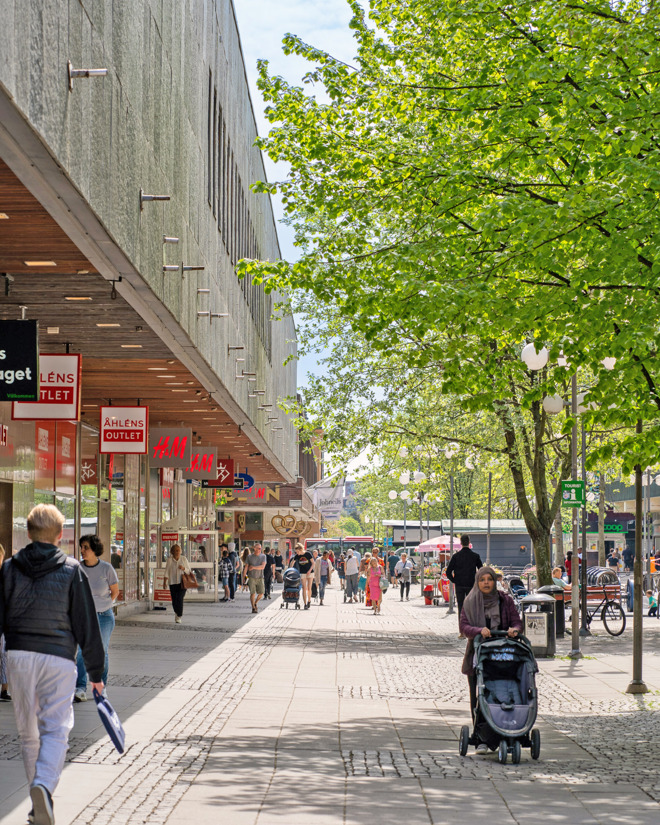 Gågatan i Södertälje City. Foto: GRW Media