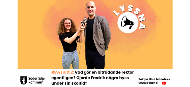 Tonåring som intervjuar en rektor.