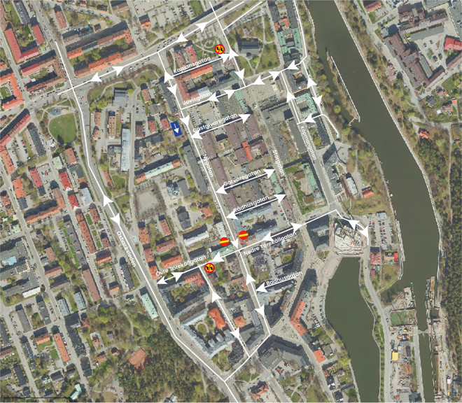 Körriktningar i stadskärnan