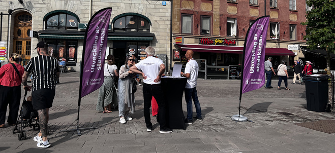 Samhällsbyggnadskontoret pratade utveckling av stadskärnan under Södertäljefestivalen.