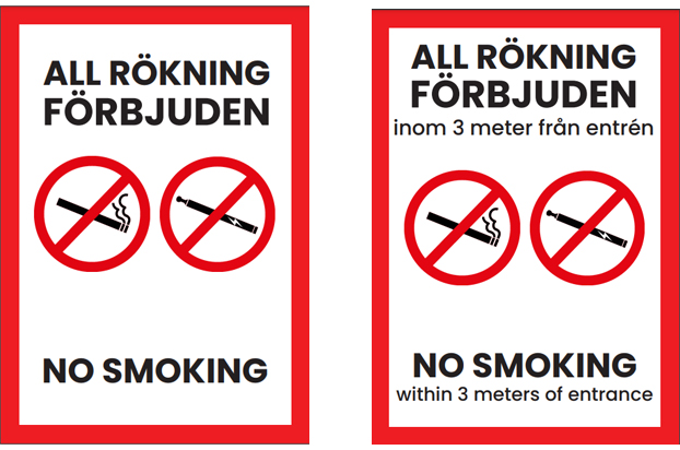 Skultar rökning förbjuden