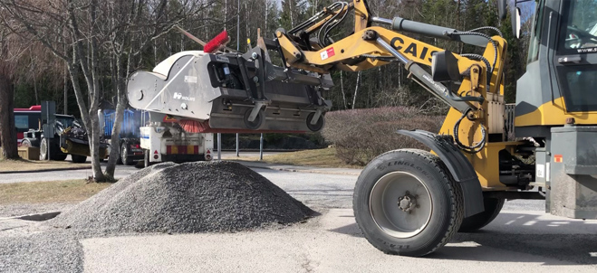 Sandsopning av väg