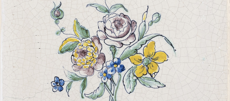 Blommor målade på keramik