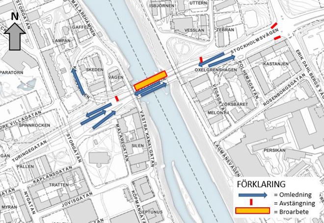 Mälarbron omledning maj 2025