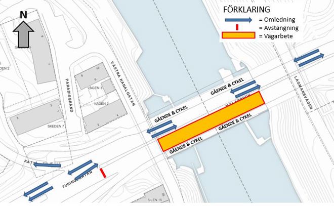 Mälarbron omledning vecka 21