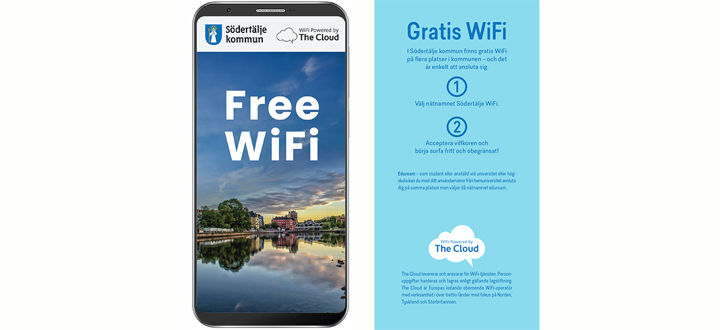 Annonsbild för Free wifi i Södertälje city.