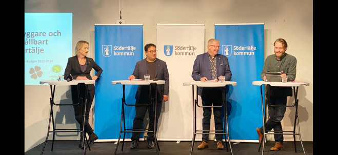den politiska majoriteten vid presskonferens
