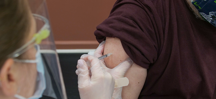 Fotografi av en vaccination mot covid-19