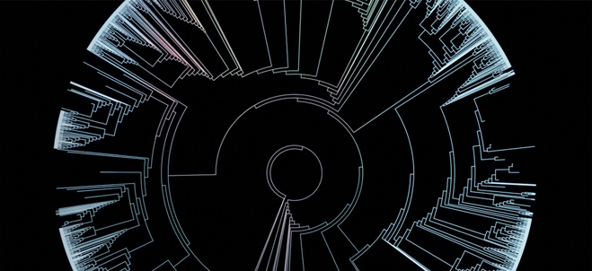 Svart bild med en cirkel.