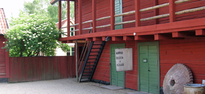 Exteriörbild på Elmrothska garveriet på Torekällberget