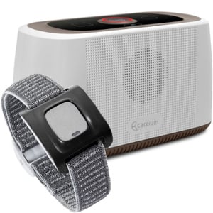 Bild på en larmklocka och en larmenhet