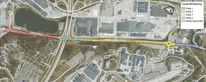 Karta över området som det ska byggas på.