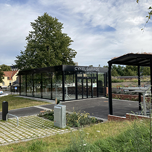Bild på nya cykelgaraget i Södertälje centrum.