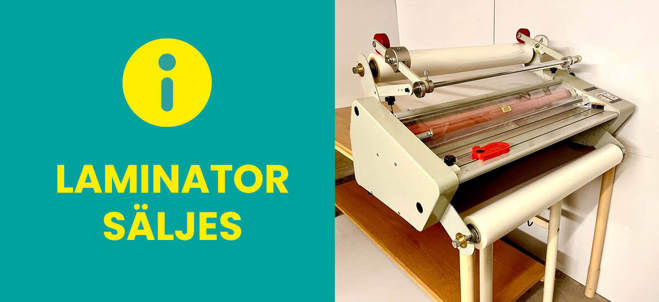 Laminator säljes i text samt bild på laminator Trident 66