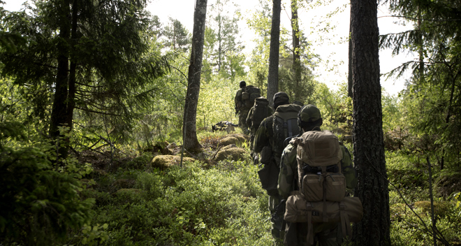 Försvarsmaktens bild på militärer fotad av Emy Åklundh.