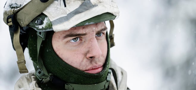 Bild på värnpliktig soldat